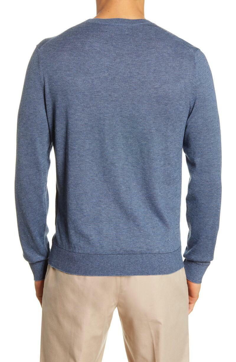 Bonobos Mens XXL Slim Lightweight Stripe Sweater Shirt Blue Long Sleeve Shirt