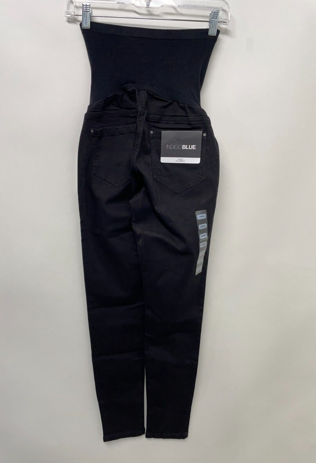 Indigo Blue Women's L Secret Fit Belly Skinny Maternity Ankle Jegging Black NWT
