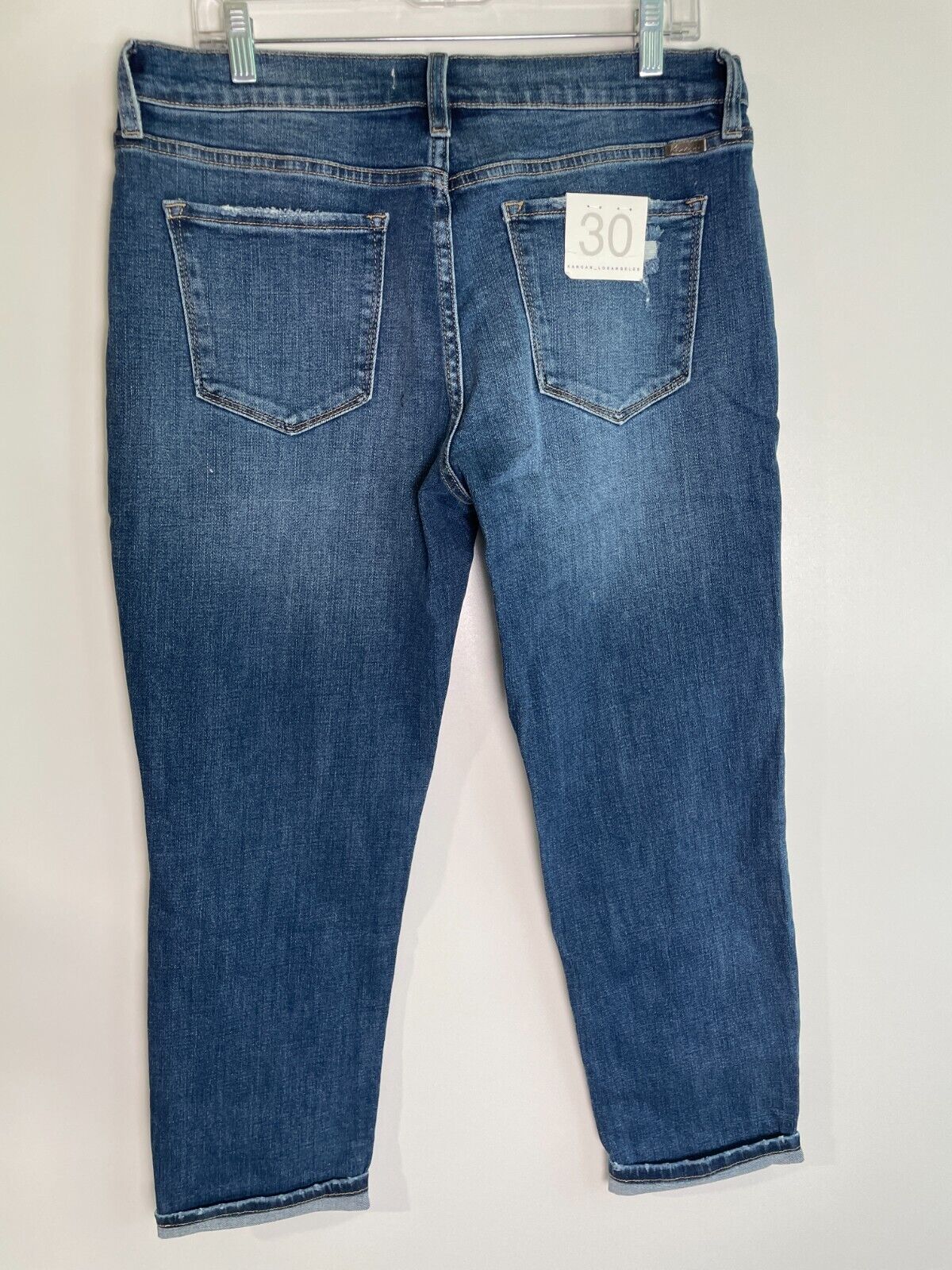 KanCan Womens 30 Marion Mid Rise Cuffed Boyfriend Jeans Medium Stone KC8645M-SF