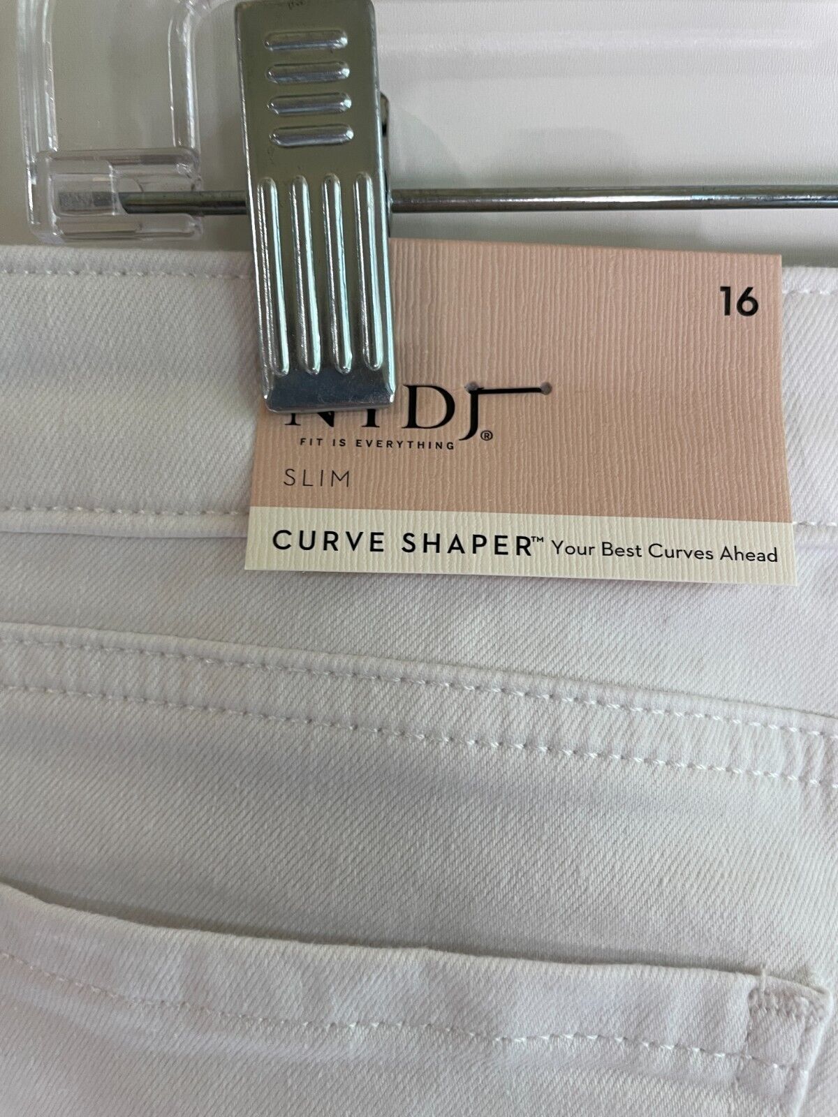 NYDJ Women's 16 Curve Shaper Sheri Slim Ankle Jeans Optic White MFOSSA8911