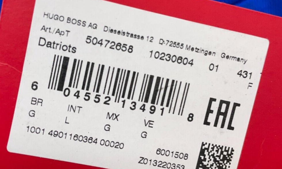 Hugo Boss Mens L Graphic Logo Sweatshirt Medium Blue Cotton Crew Neck Pullover