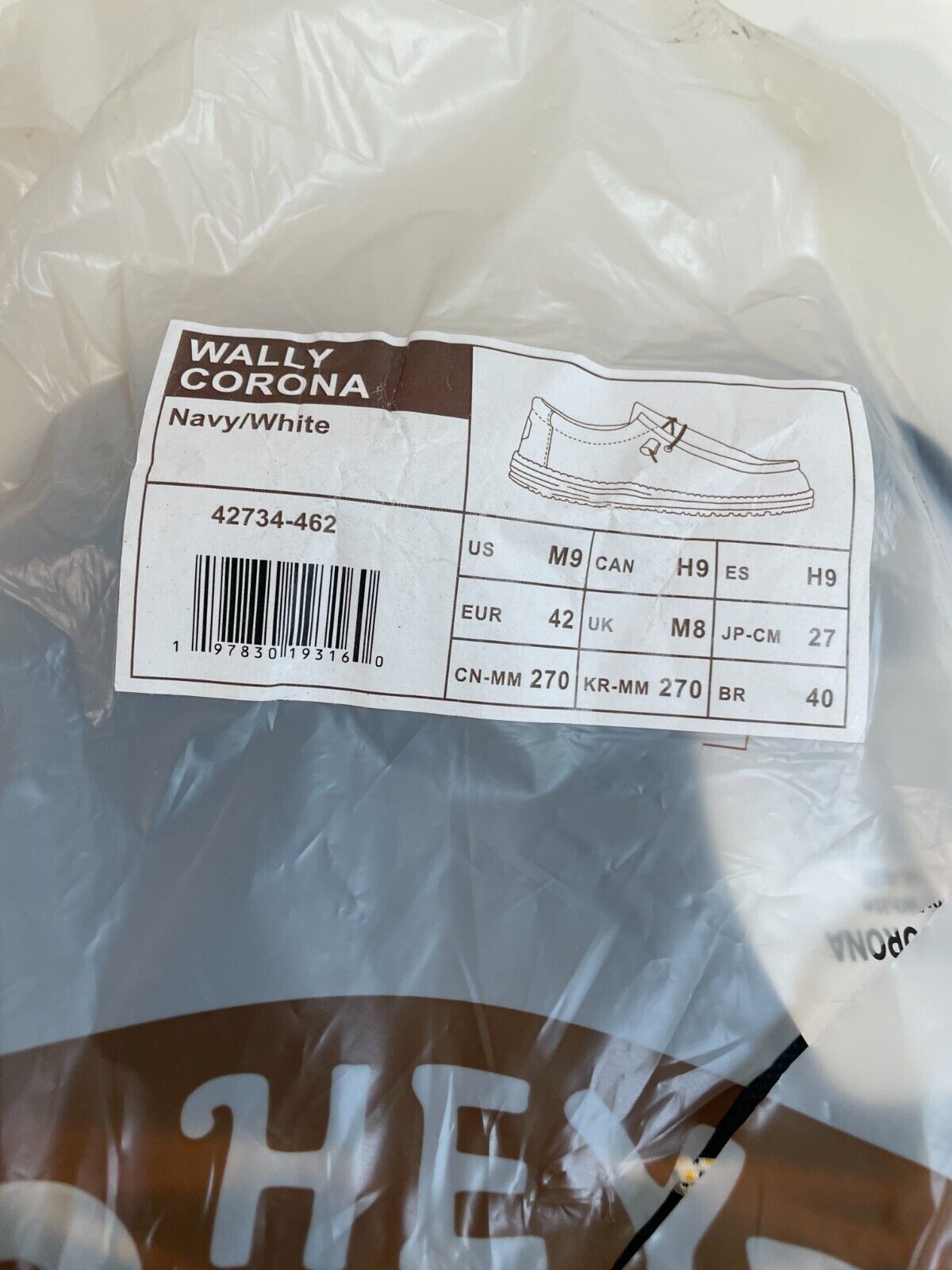 Hey Dude Men's 9 Wally Corona Canvas Slip On Shoes Navy White 42734-462