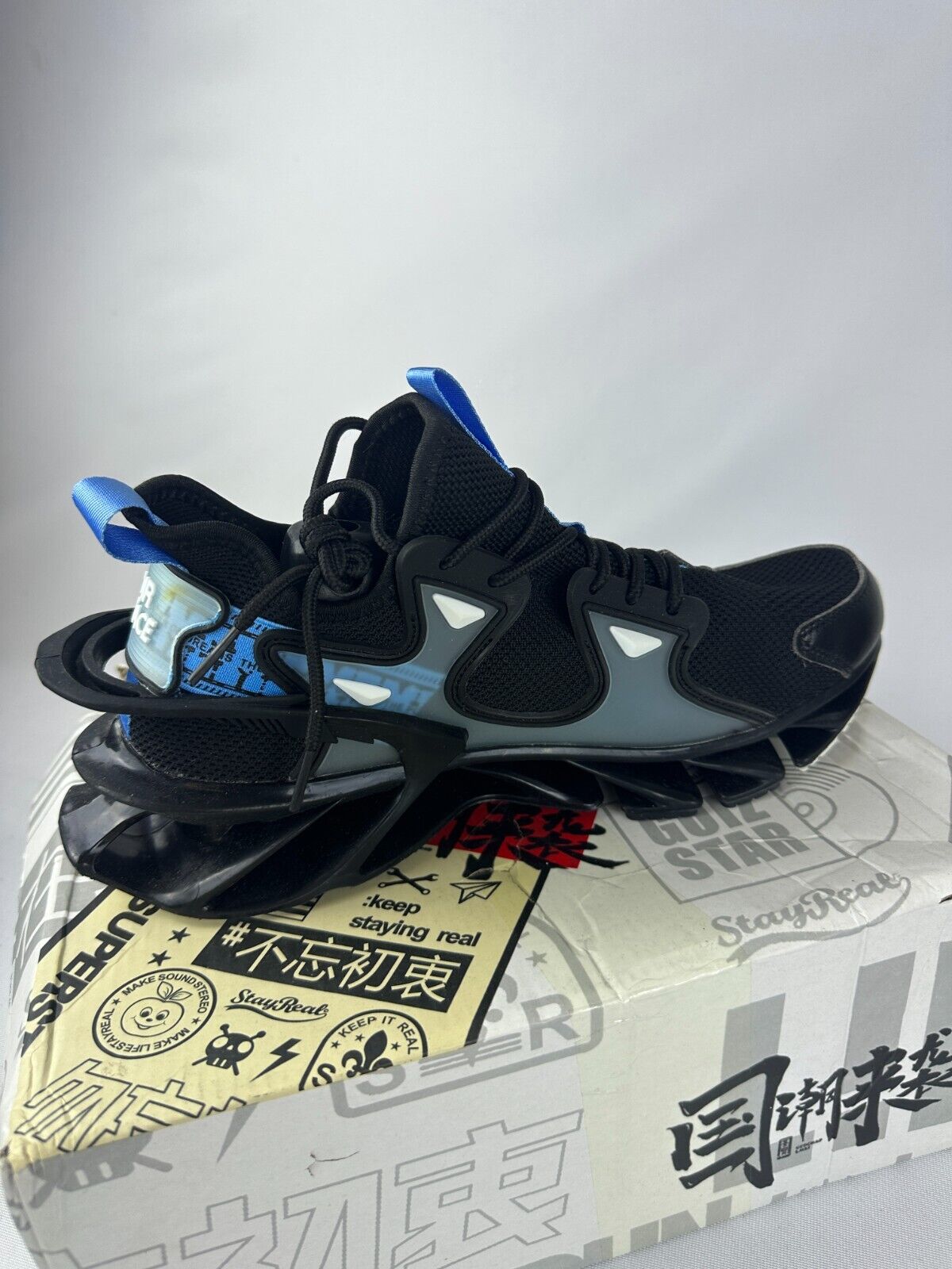 Gen Z Mens 44 Angel Shark 323 Sneaker Mr. Peace Blue Fashion Casual Shoes