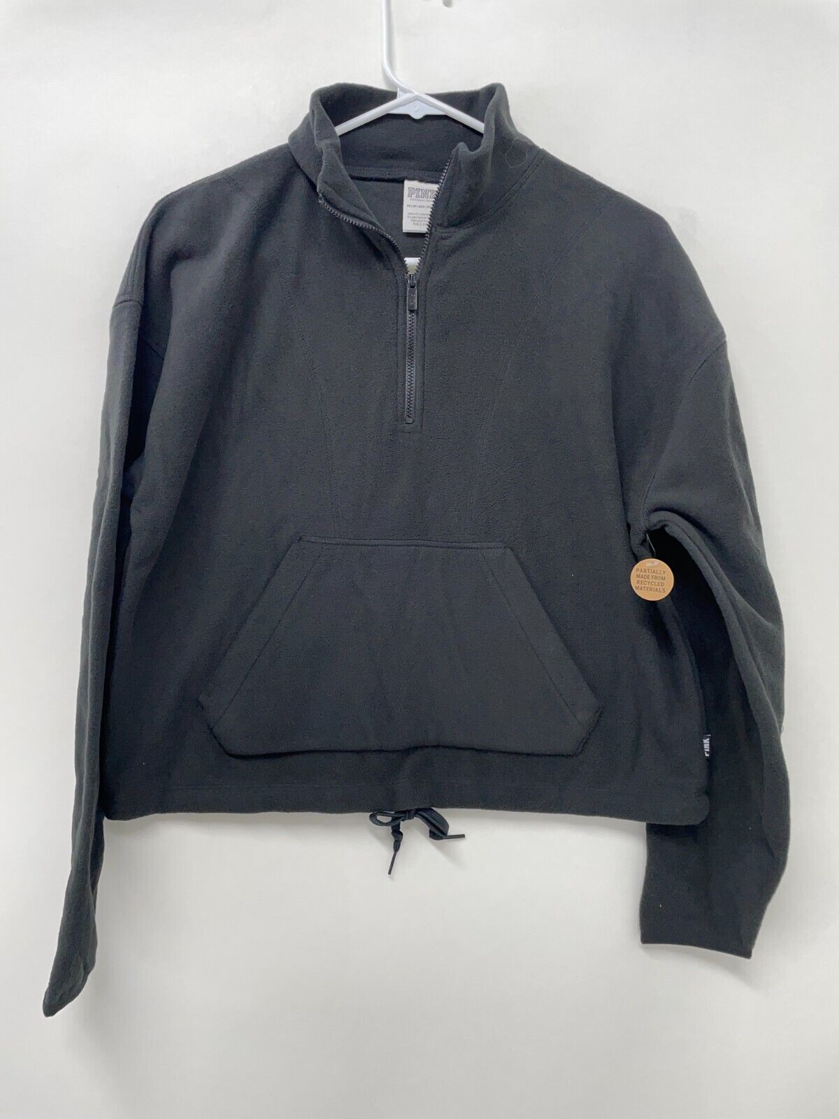 PINK Victoria's Secret Women's XS Polar Fleece Quarter-Zip Black Jacket NEW