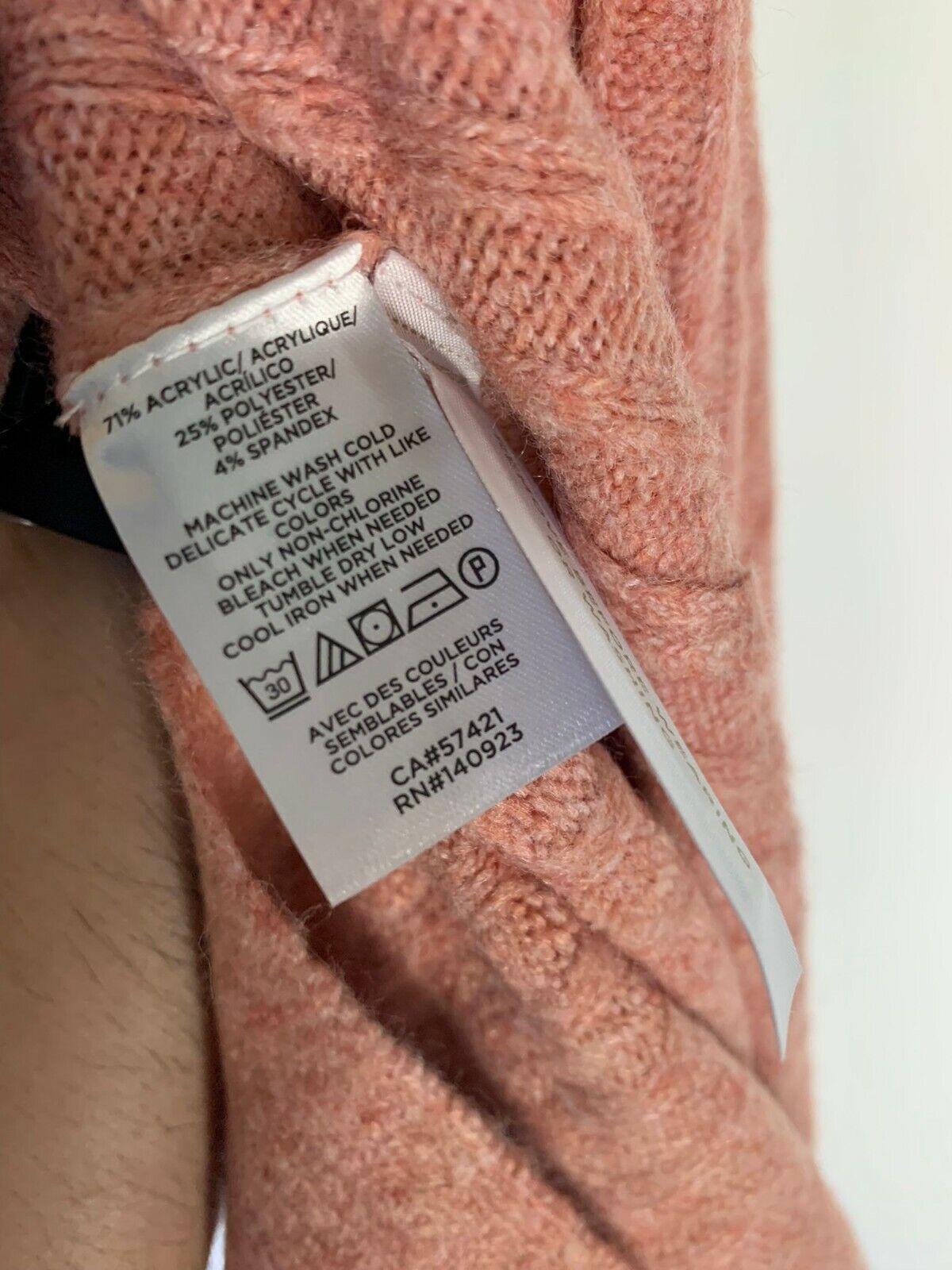 LOFT Womens XL Turtleneck Poncho Sweater Ribbed Cozy Blush Pink Mock Neck