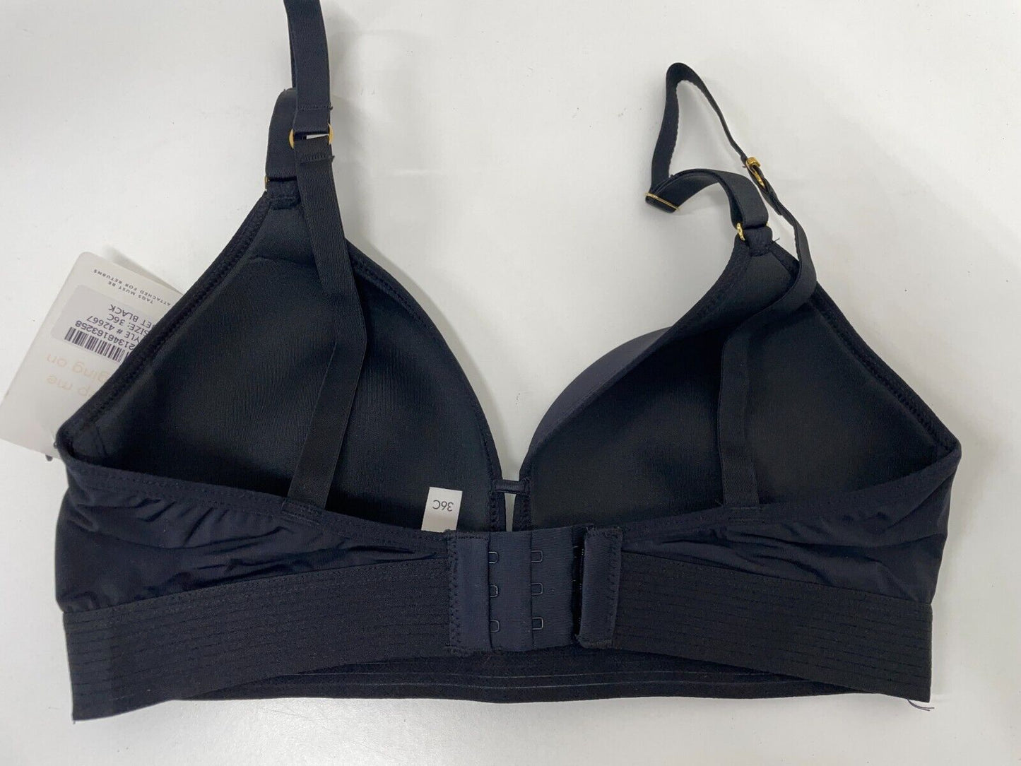 Lively Womens 36C Spacer Bra Black Wireless Lightly Padded Full Coverage 42667
