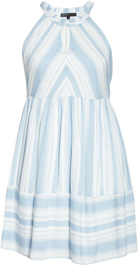 Gibson x The Motherchic Womens M Faded Denim Blue Newport Stripe Dress