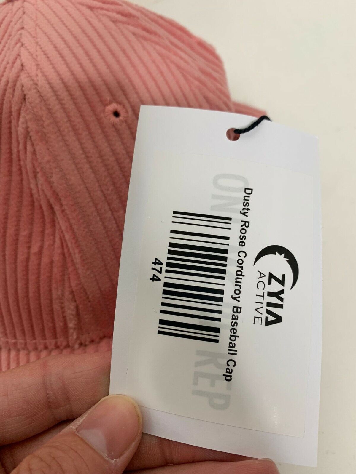 Zyia Active Womens Adjustable Dusty Rose Pink Corduroy Baseball Cap Hat