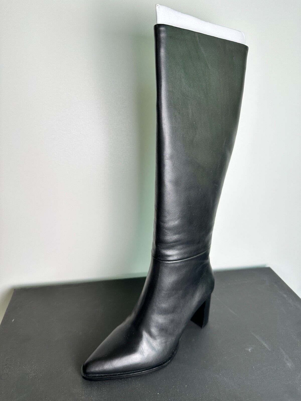 Tony Bianco Women's 5.5 Peppe Black Como Leather Calf Boots Pointed Toe