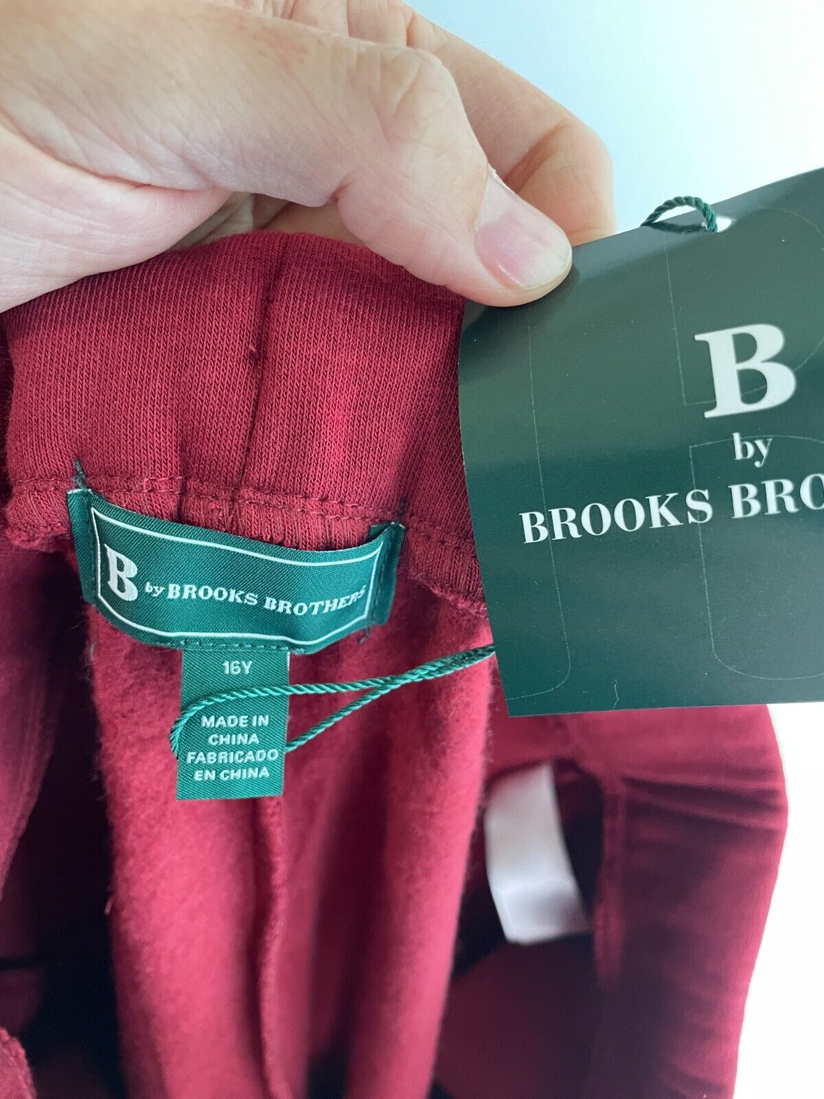 B by Brooks Brothers Big Boys Size 16Y Fleece Drawstring Jogger Sweat Pants Red