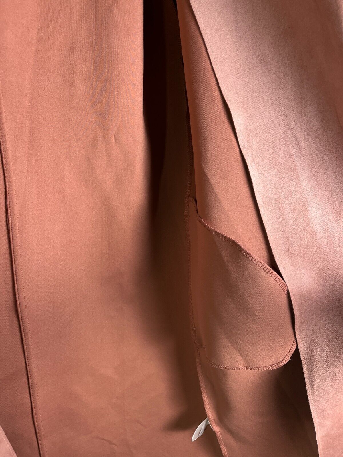 T Tahari Women's M Faux Suede Open Front Overcoat Jacket Pink Shawl Collar