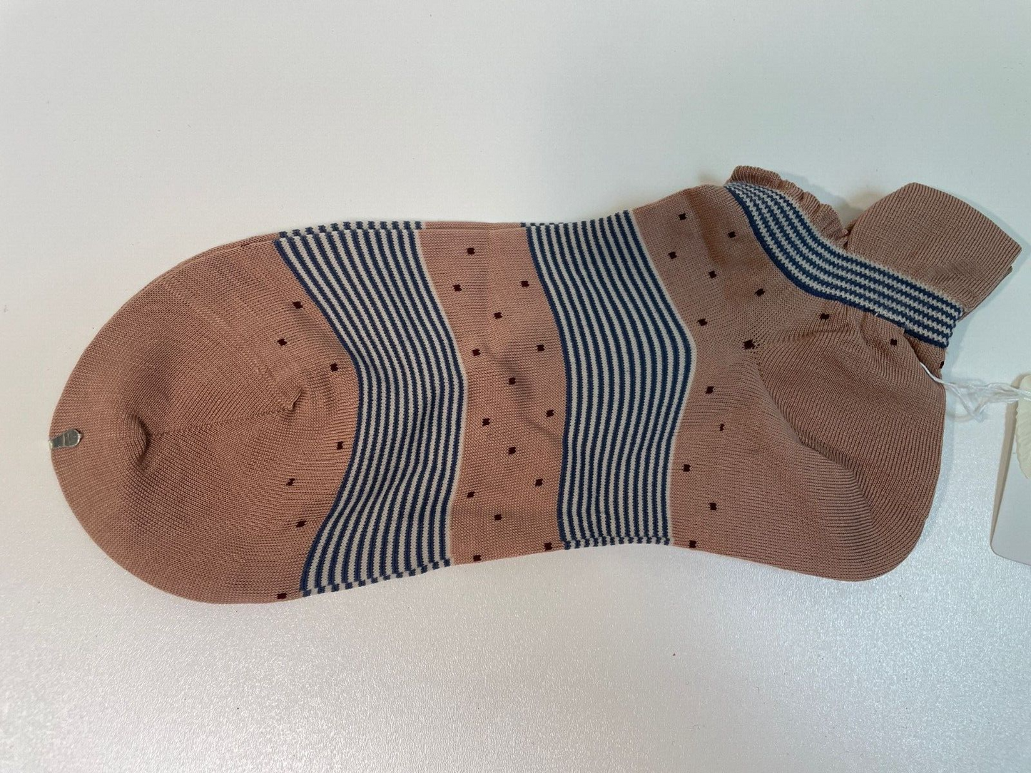 Antipast Women’s AM-752S Beige Ankle Roll Tab No Show Socks Cotton Nylon Japan