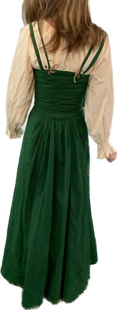Medieval Faire Magic Myst Womens S Wench Costume Renaissance Peasant Green Dress