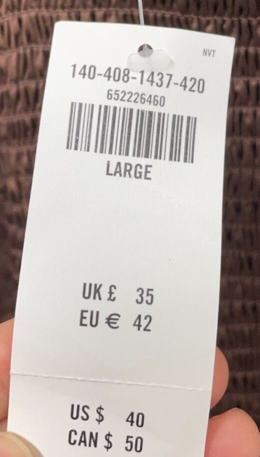 Abercrombie Fitch Women L Sleeveless Smocked Back Crop Top Brown Satin 652226460