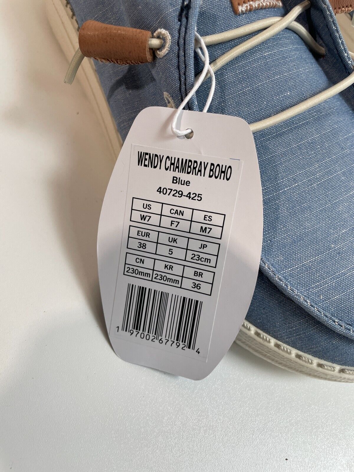 Hey Dude Women's 7 Wendy Chambray Boho Slip On Casual Shoes Blue 40729-425