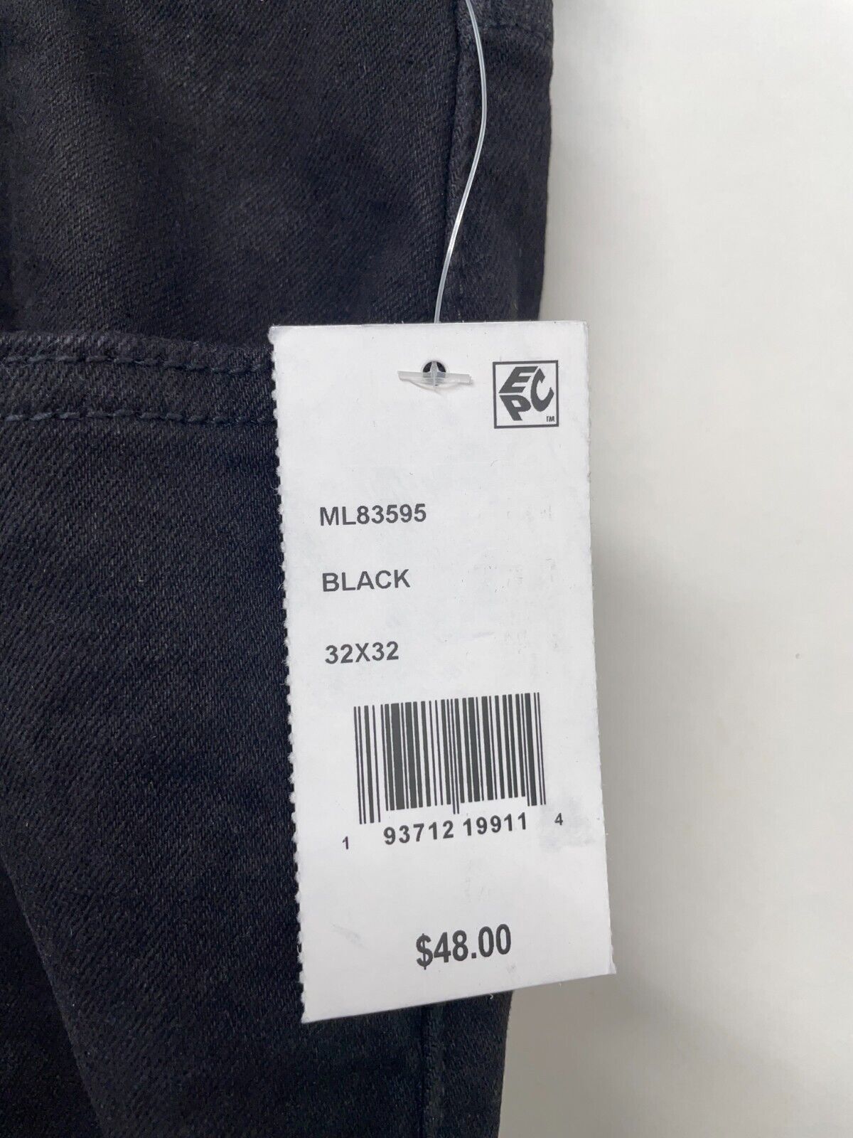 Lazer Men's 32x32 Slim Fit 5-Pocket Jean Black Straight Leg Mid Rise ML83595 NWT