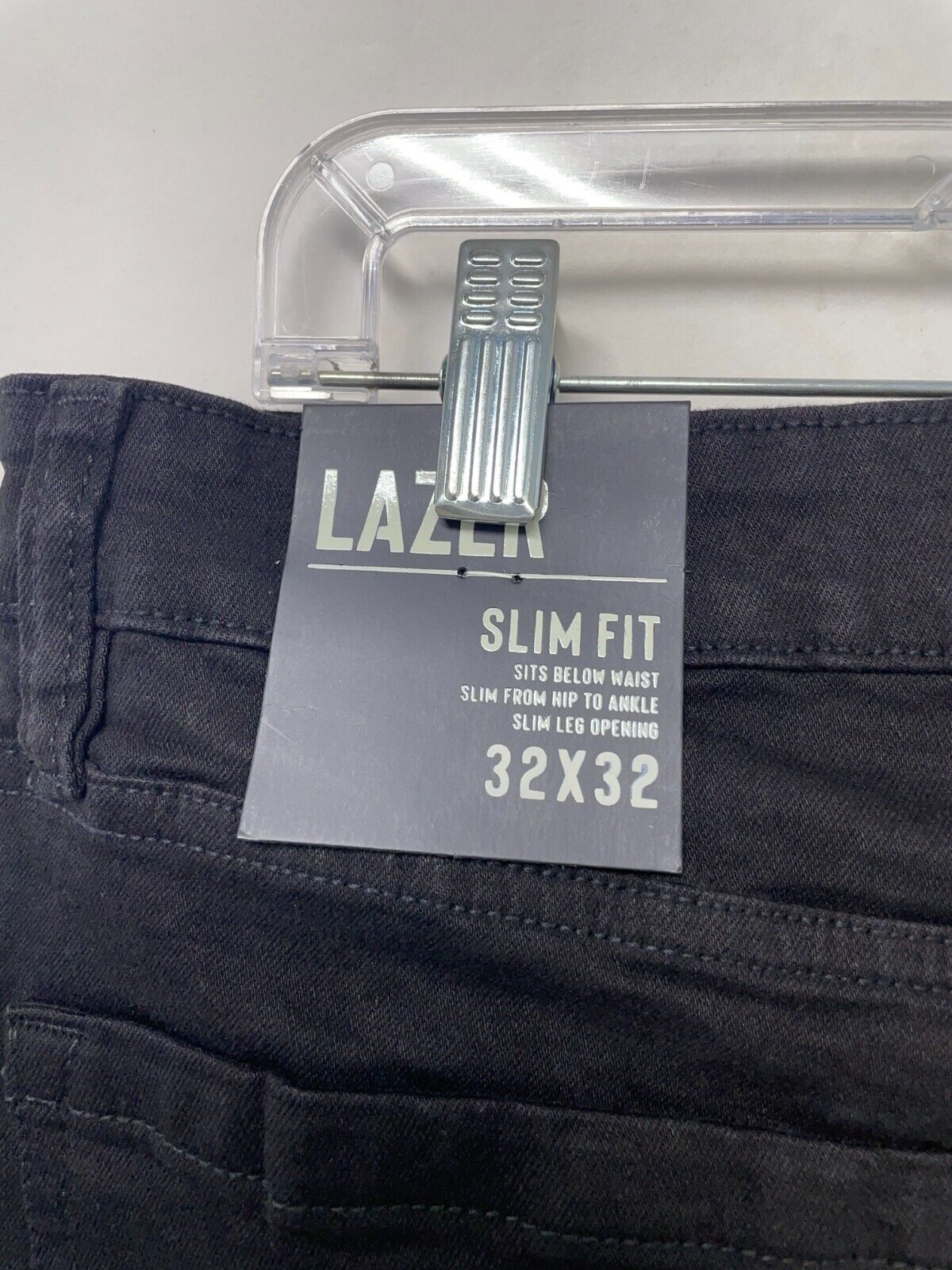 Lazer Men's 32x32 Slim Fit 5-Pocket Jean Black Straight Leg Mid Rise ML83595 NWT