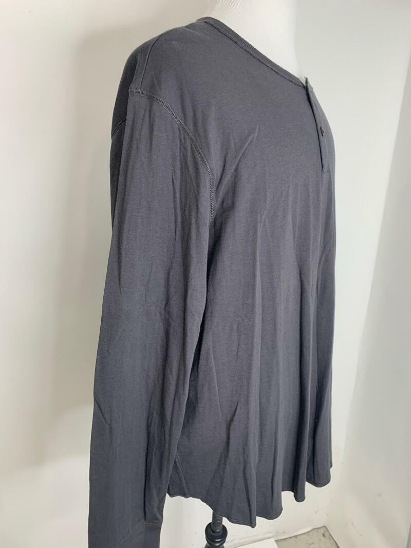 Madewell Mens XXL Doubledown Gray Charcoal Long Sleeve Henley T-Shirt