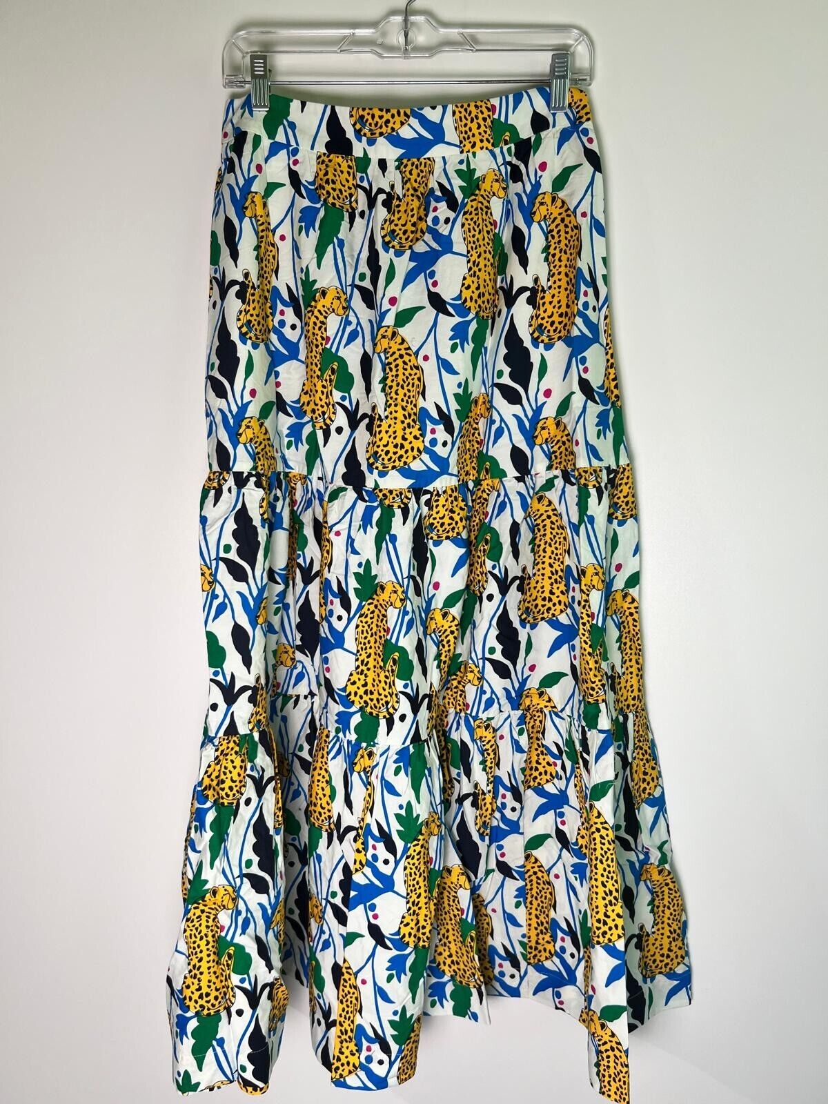 Boden Womens 8R Lorna Tiered Maxi Skirt Multi Leopard Vine sty-r0118-nud