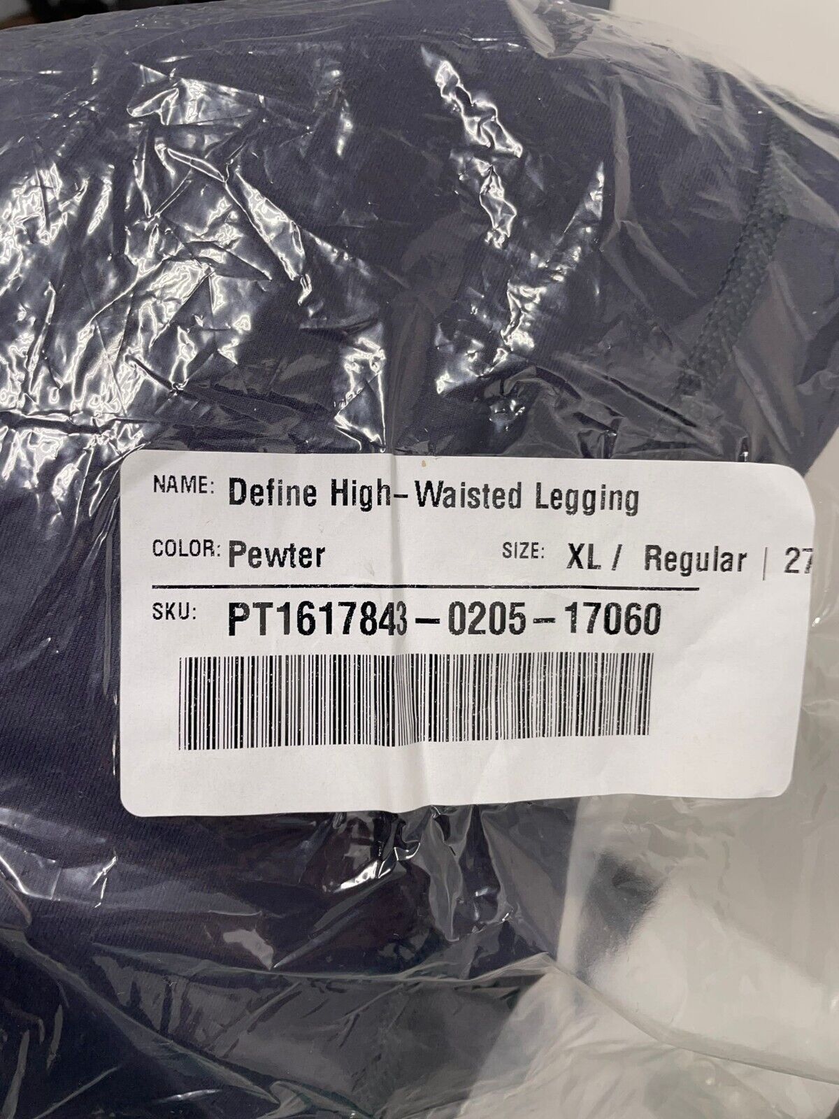 Fabletics Womens L The Define High Waisted Short Legging Pewter Dark Gray Yoga