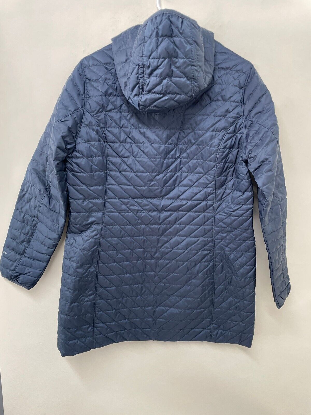 Eddie Bauer Womens L Cityscape Down Parka Quilted Jacket Twilight Blue Navy 0684
