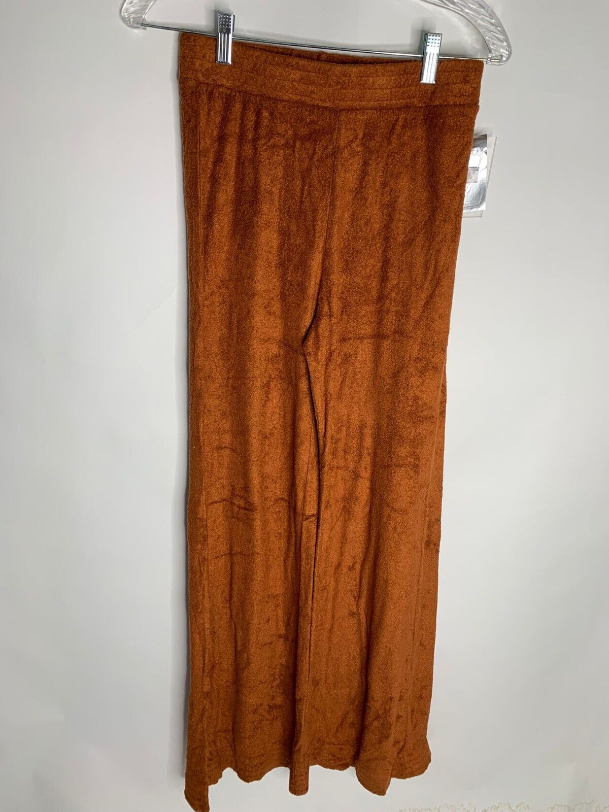 Terry by Simon Miller Womens S French Terry Wide Leg Pants Caramel Brown