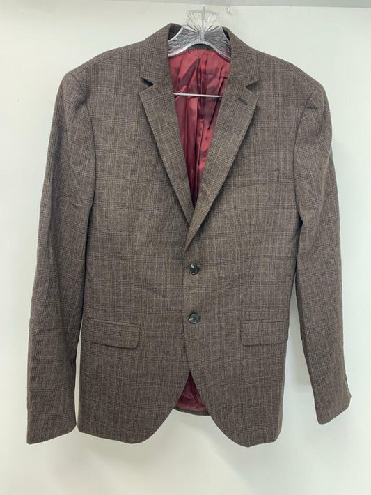 Selected Homme Mens 38R Brown Check Plaid Myloiver Wool Blend Sport Coat Blazer
