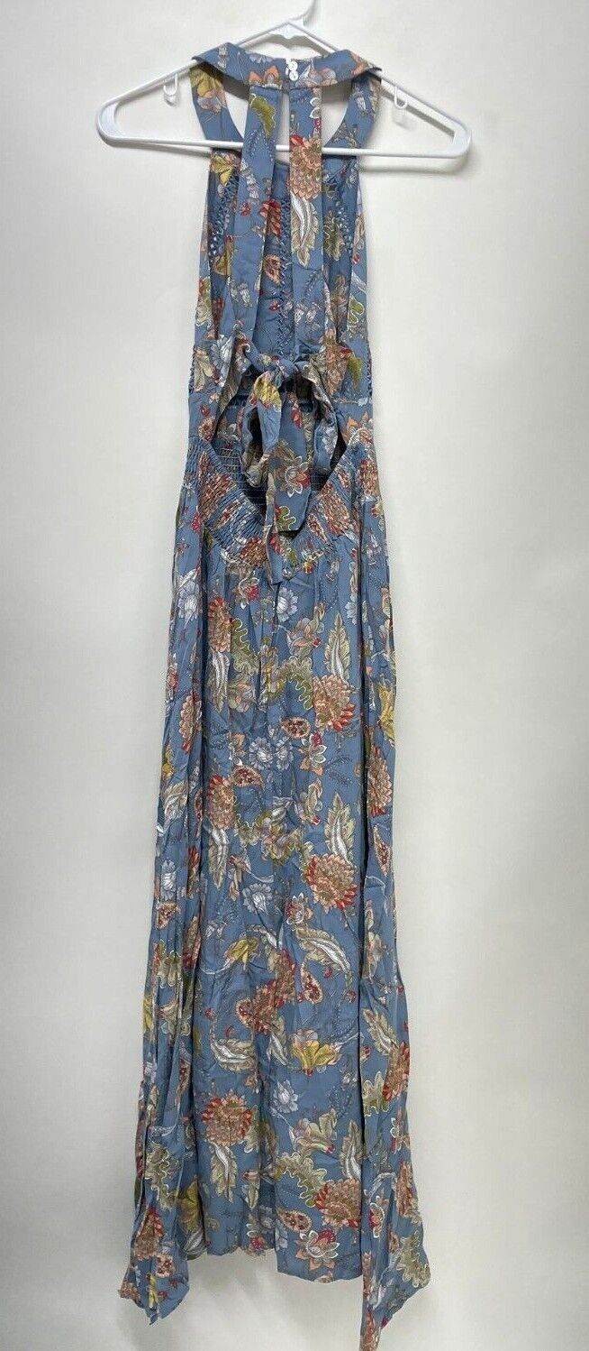 Petal + Pup Womens Newell Maxi Dress Floral Blue Halter Neck Sleeveless