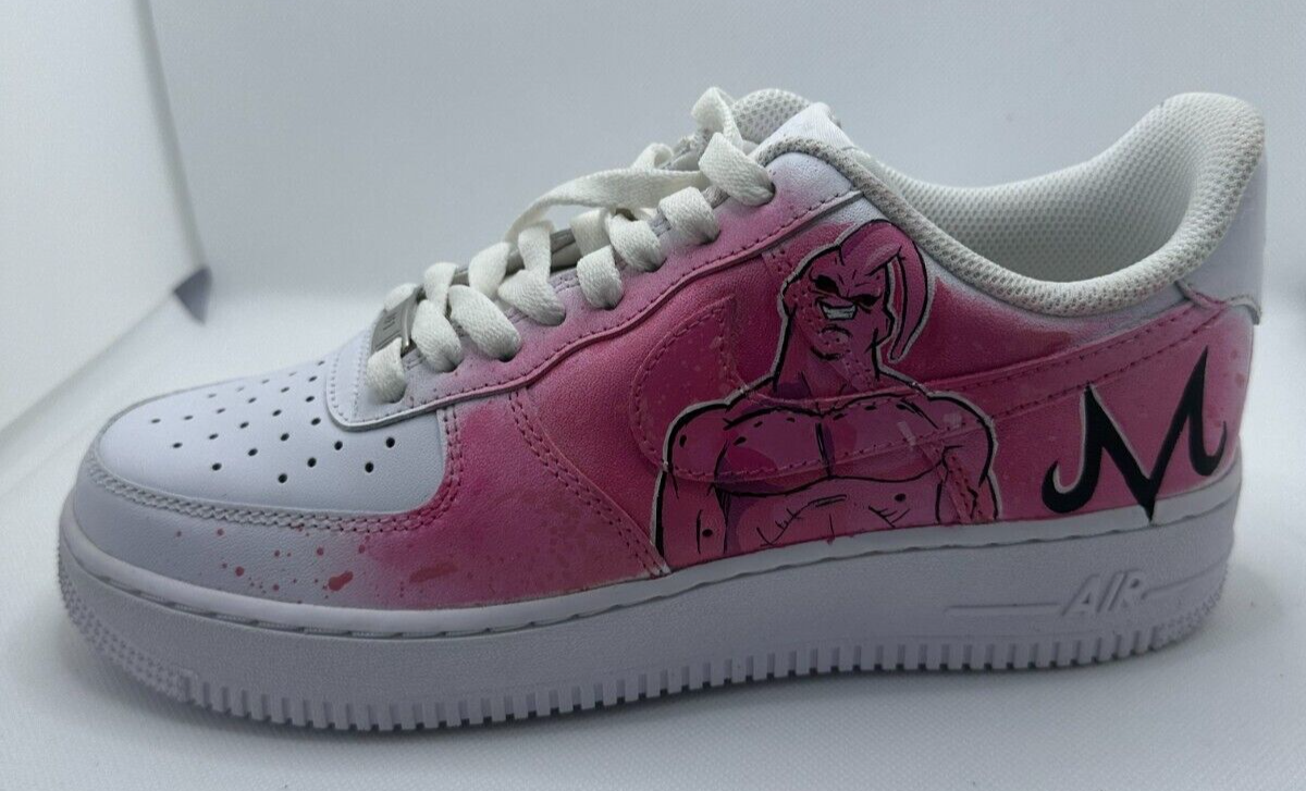 Nike Mens 7.5 W9 Air Force 1 '07 White Custom Airbrush Majin Buu Goku CW2288 DBZ