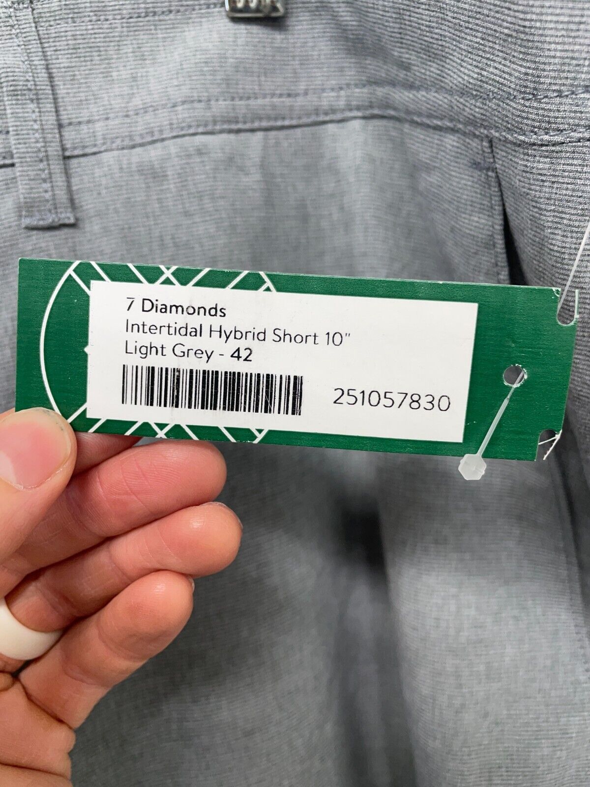 7 Diamonds Mens 42 Intertidal Hybrid Performance Shorts 10" Light Gray Stretch