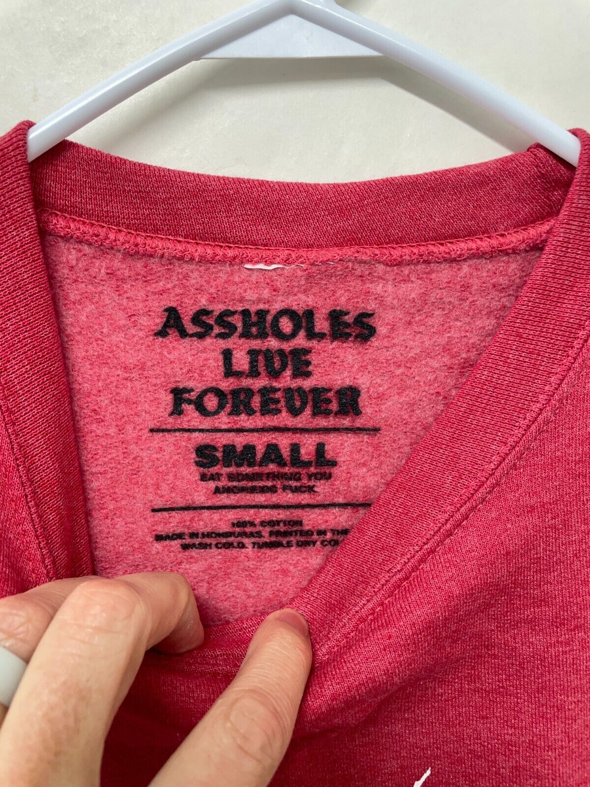 A**holes Live Forever Sweatshirt Mens S Red Metal Pullover Sweatshirt ALF Finego