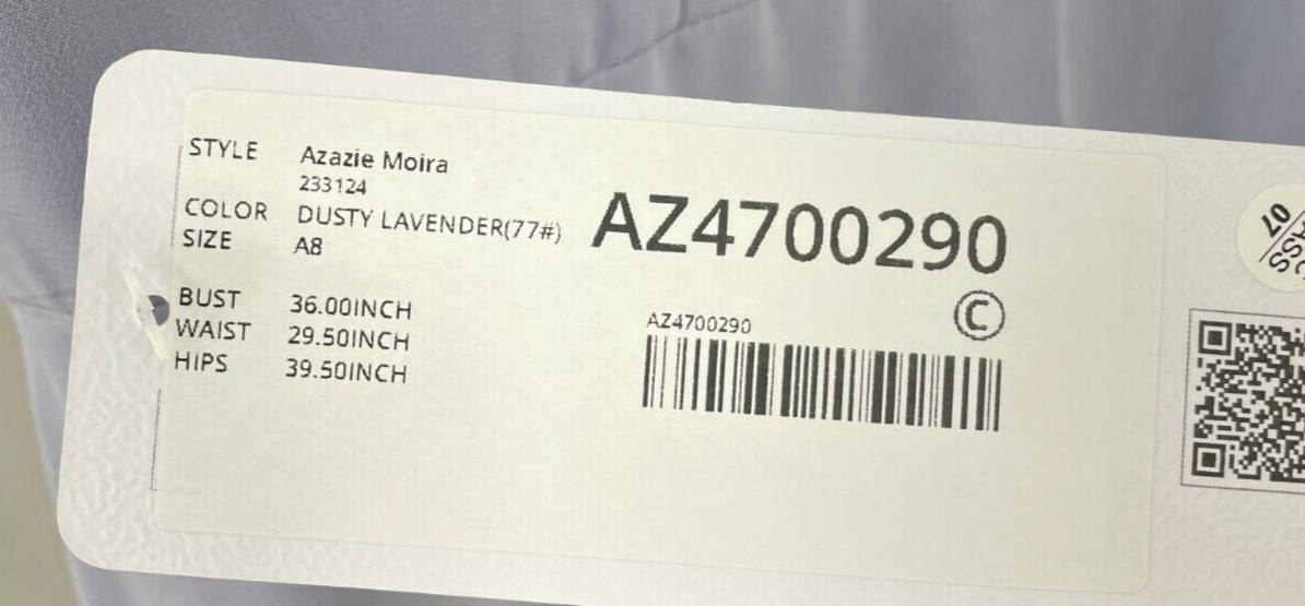 Azazie Moira A-Line Dress Womens A8 Dusty Lavender Chiffon Floor-Length Leg Slit