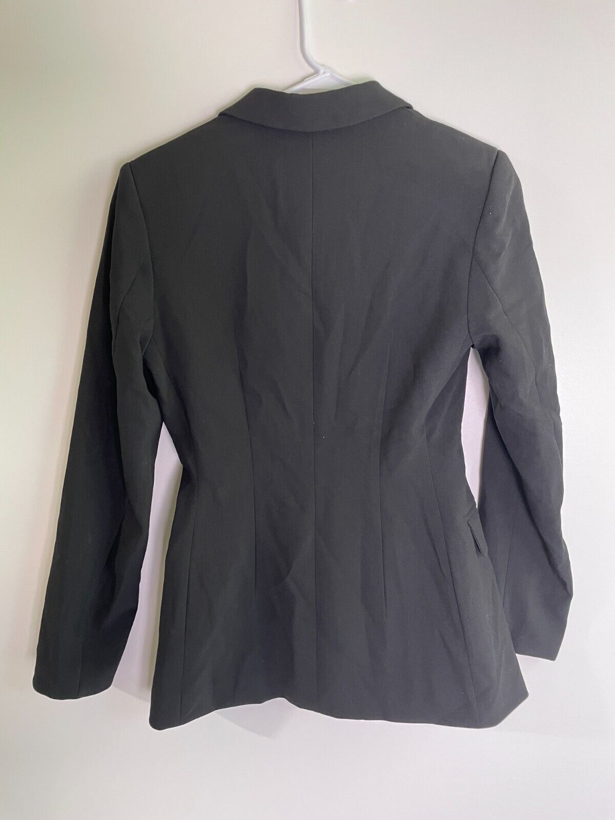 H&M Women's XS Notch Lapel Double-Breasted Blazer Jacket Black 1215796002