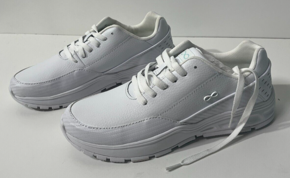 Cherokee Uniforms Women's 11 Infinity Flow Leather Slip On Sneaker Shoes White