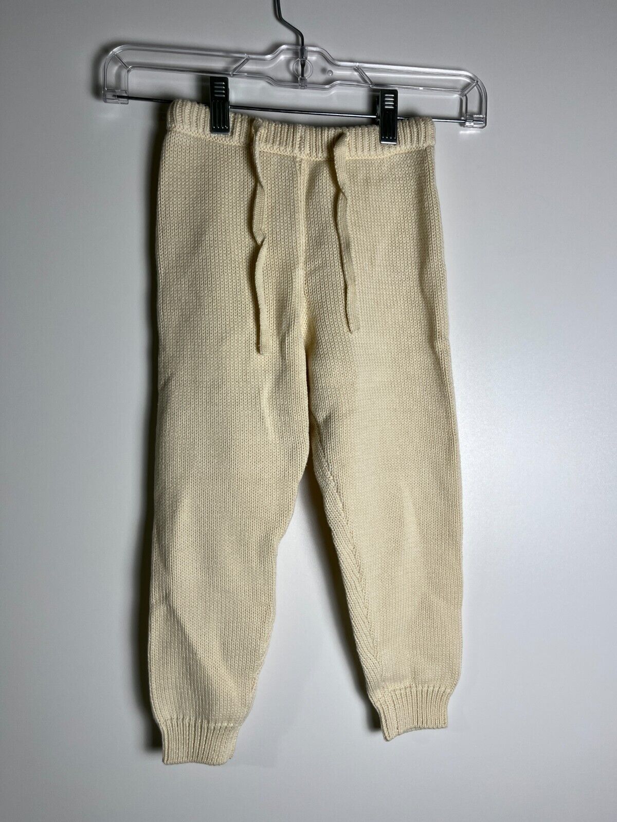Minnow Toddler Size 5/6T Ultra Soft Cozy Ribbed Knit Pants Cream Cotton Unisex
