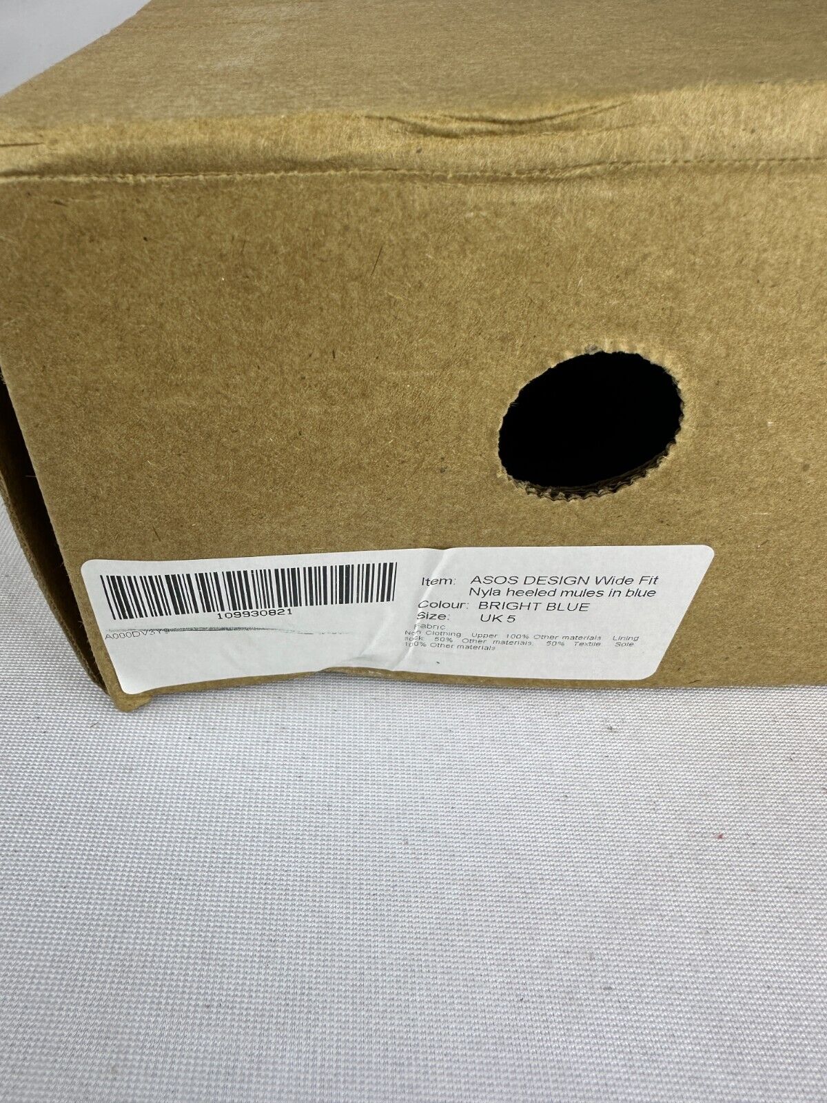 Asos Design Womens UK 5 Wide Fit Nyla Heeled Mules Bright Blue 109930462 Sandals