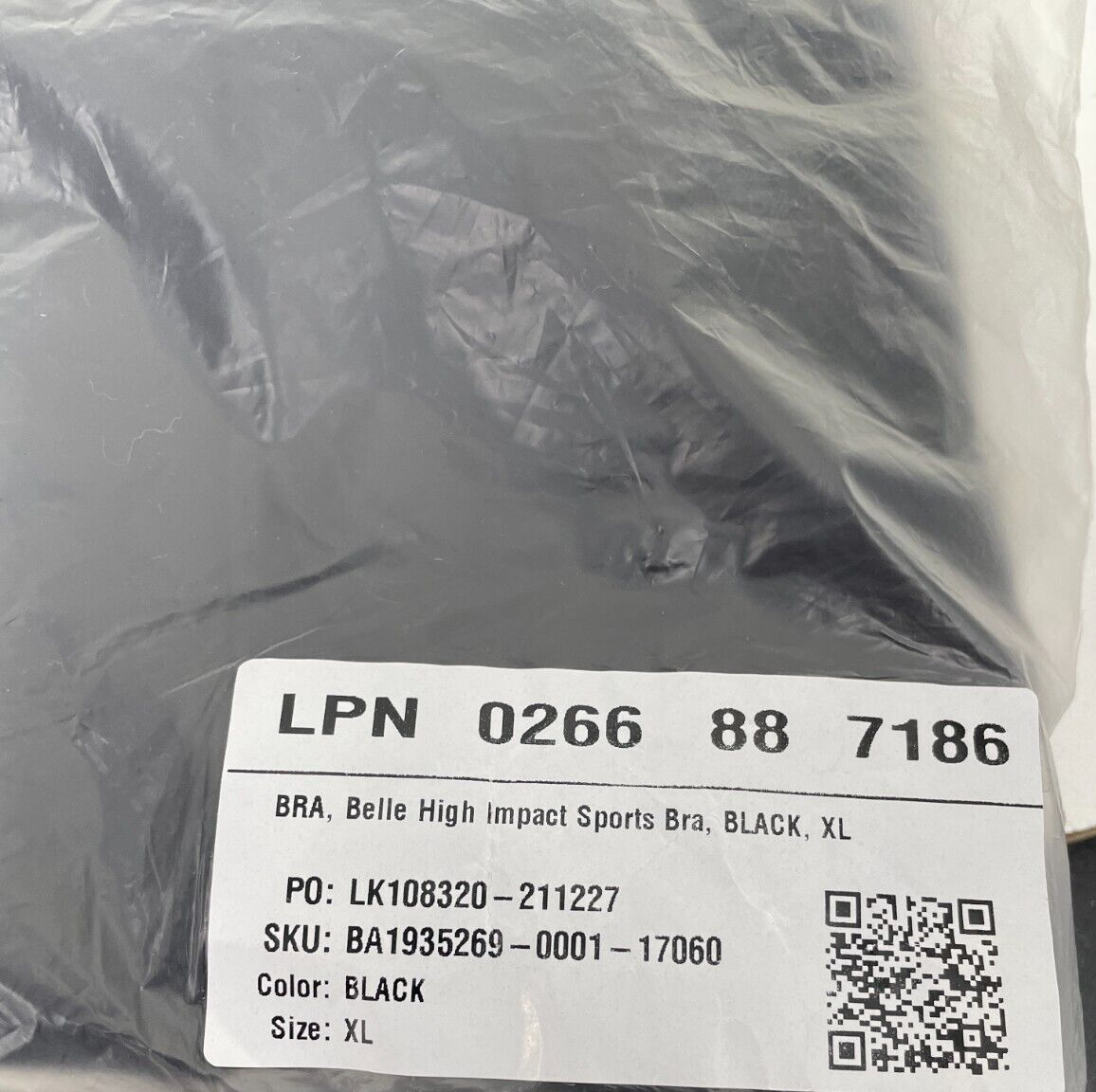 Fabletics Womens XL Belle High Impact Sports Bra Black Athletic BA1935269-0001