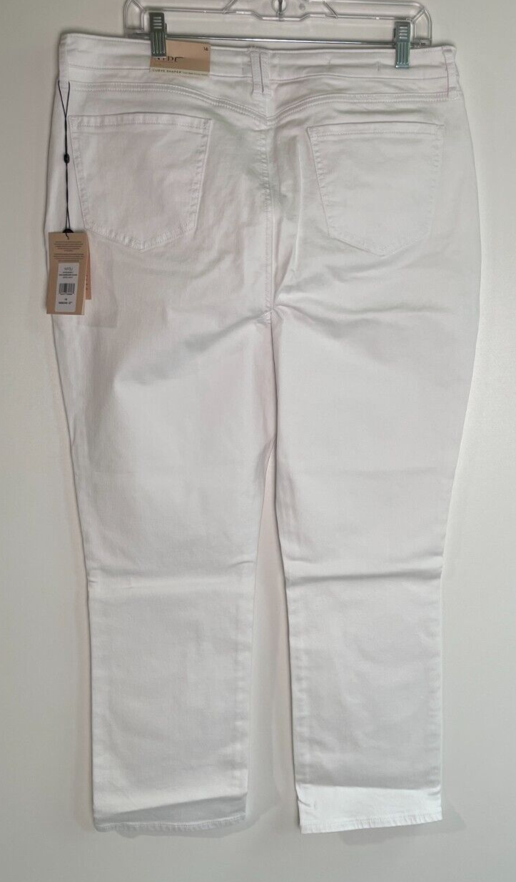 NYDJ Women's 16 Curve Shaper Sheri Slim Ankle Jeans Optic White MFOSSA8911
