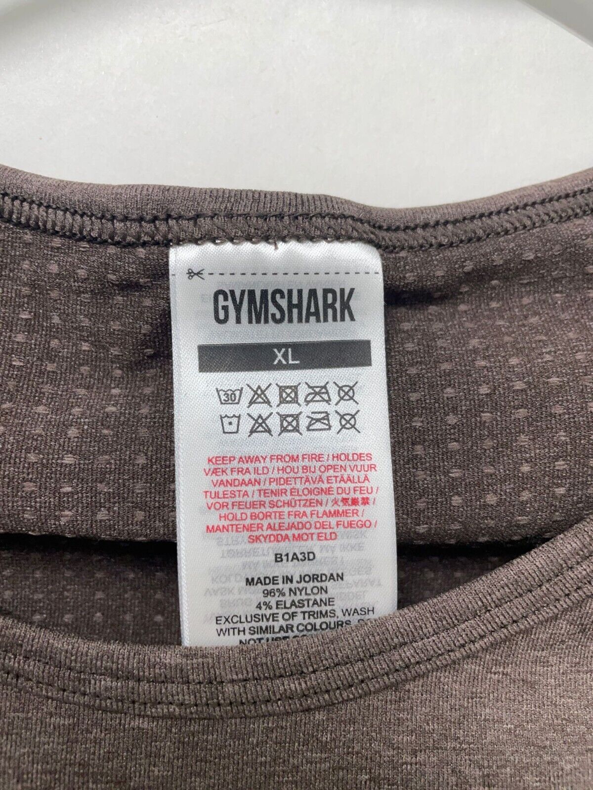 Gymshark Womens XL Vital Seamless 2.0 Crop Top Brown Marl Mesh B1A3D Gym