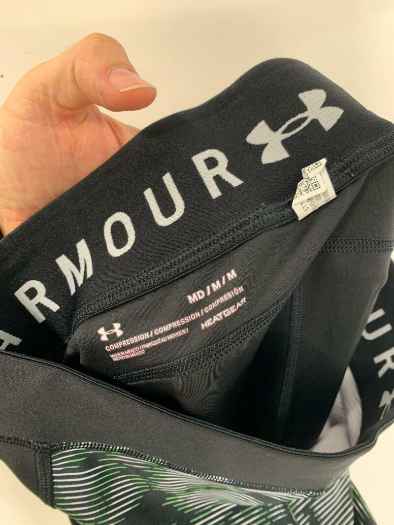 Under Armour Womens M Black HeatGear Compression Printed Leggings Yoga Pants