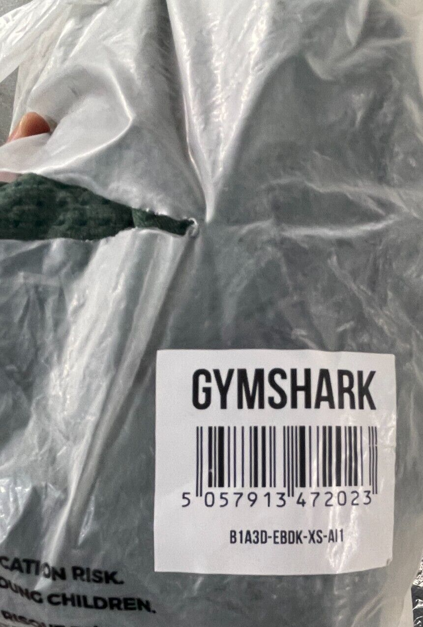 Gymshark Womens XS Vital Seamless 2.0 Crop Top Woodland Green Marl B1A3D-EBTF