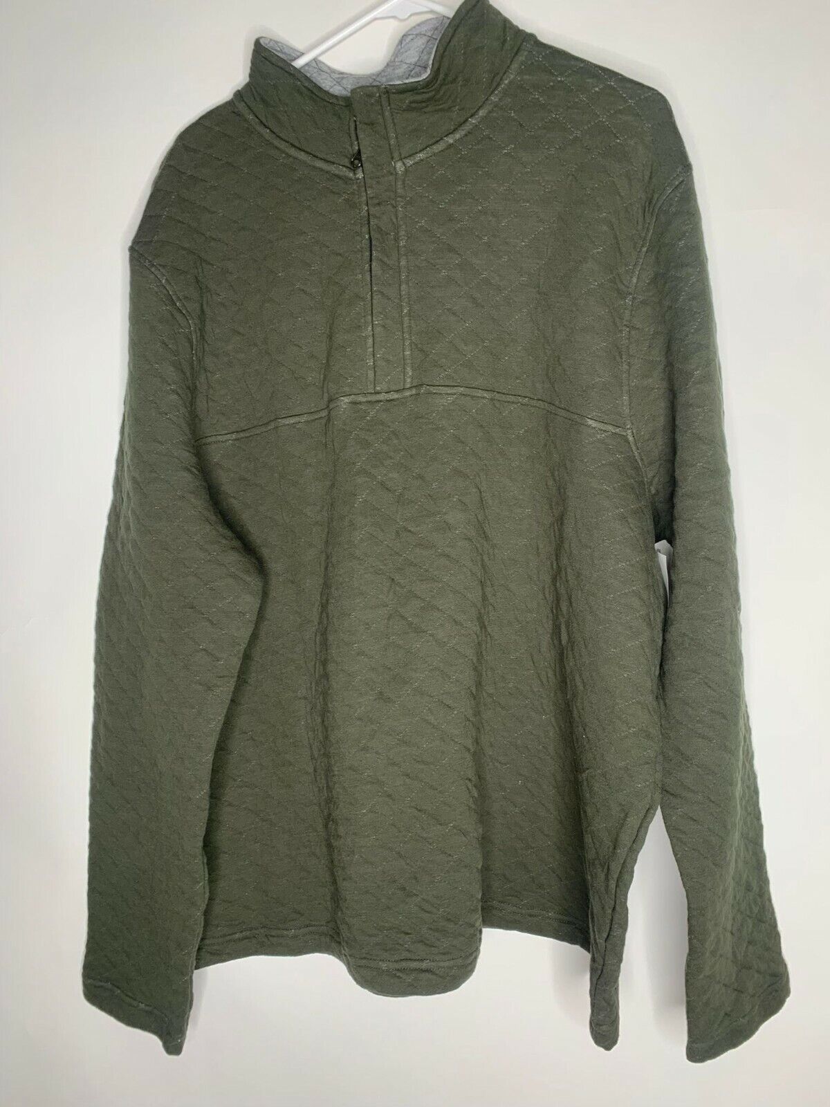 Tailor Vintage Mens Quilted Quarter Zip Pullover Sweater Sweatshirt Knit Jacket