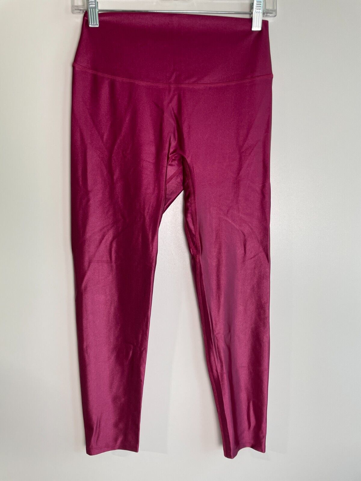 Erin Oprea Womens L Droppin' Beets High Rise 7/8 Legging Burgundy Metallic Shine