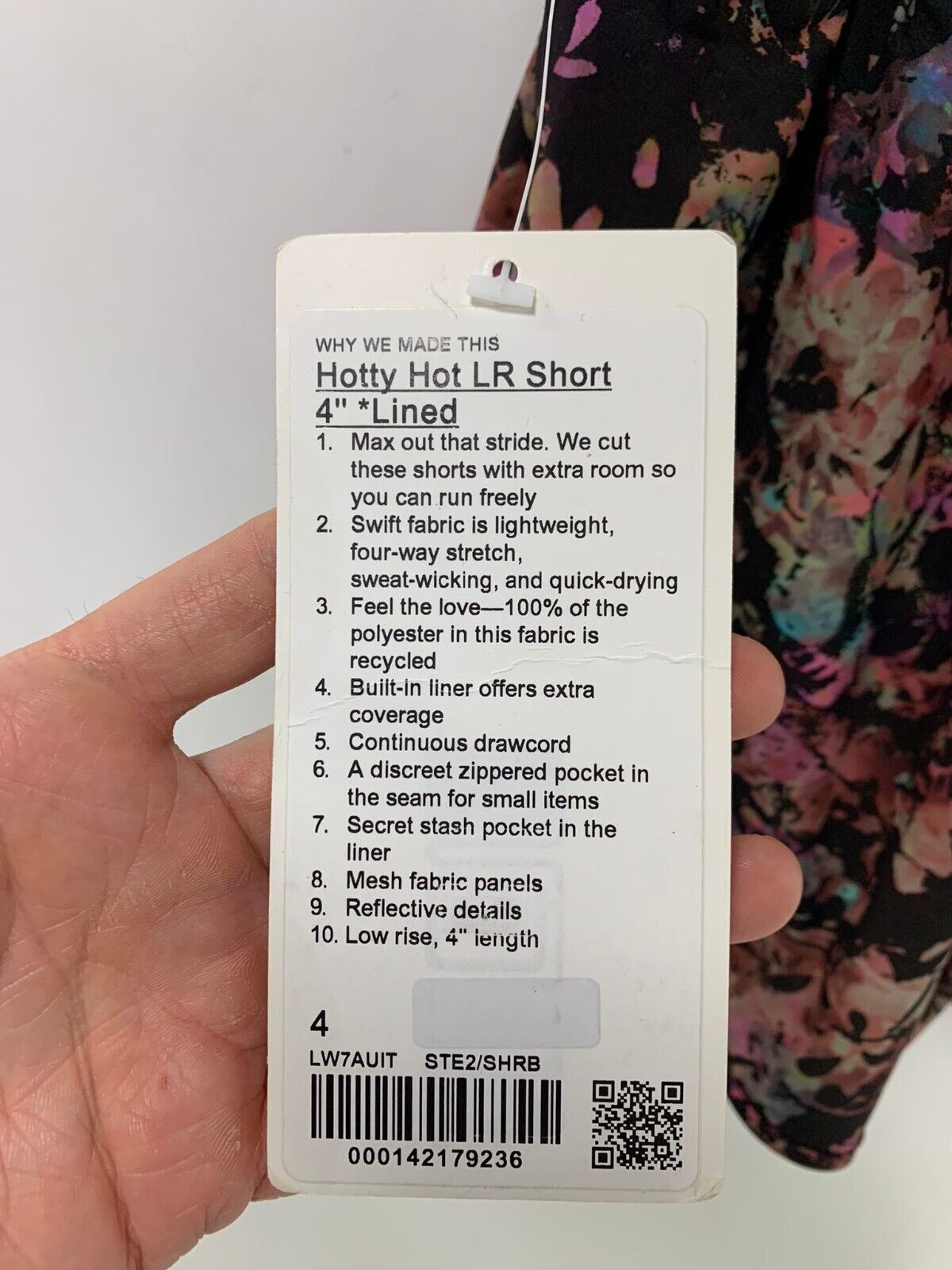 Lululemon Womens 4 Hotty Hot LR Short 4" Lined STE2/SHRB Athletic