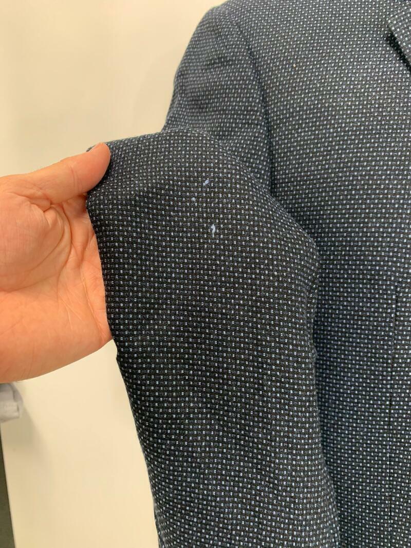 Emporio Armani Mens 46R Navy Blue Geometric Dot Blazer Sport Coat Jacket 44R