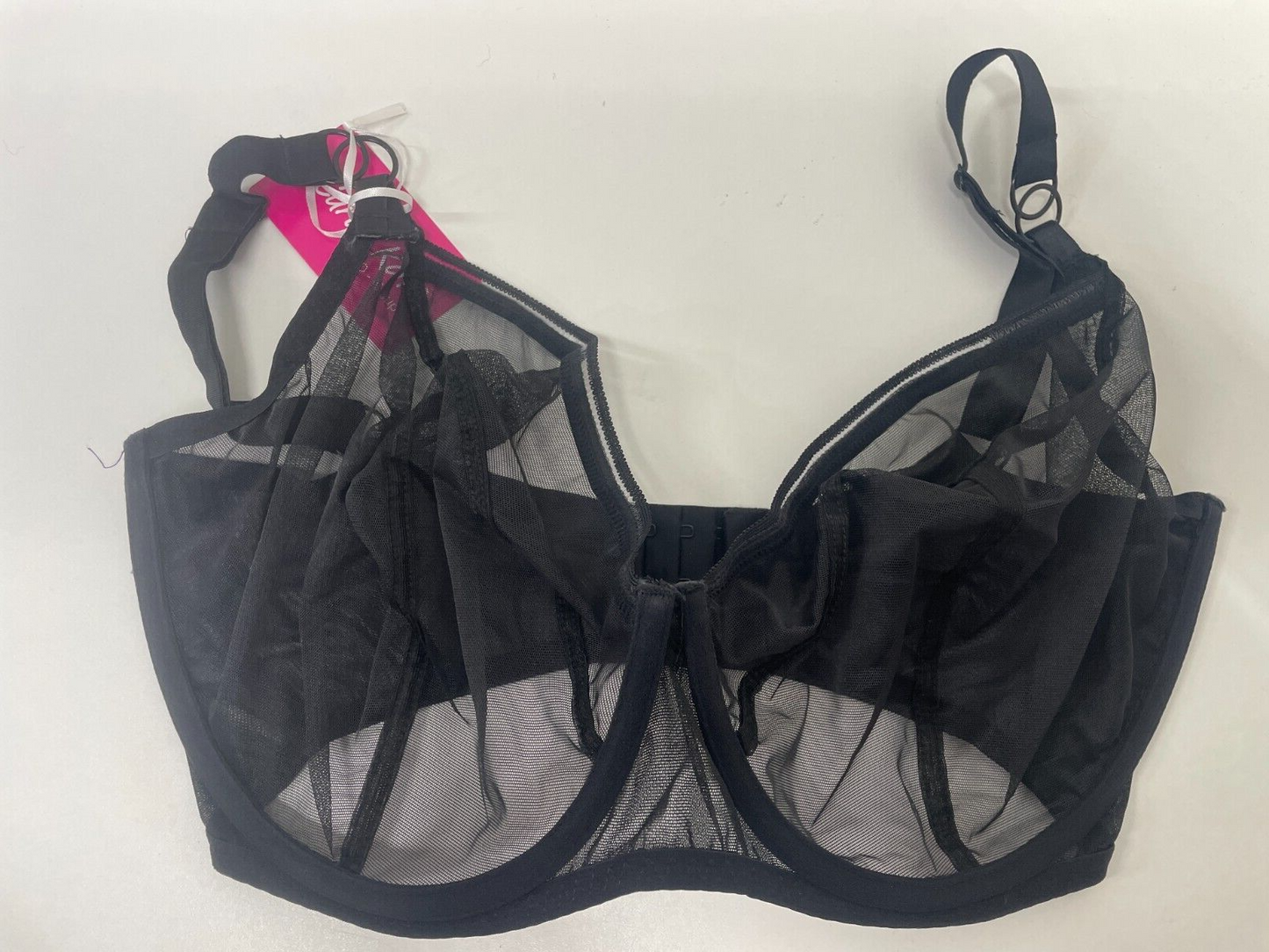 Curvy Kate Womens 36L Lifestyle Plunge Bra Black Fully Sheer Adjustable CK5711
