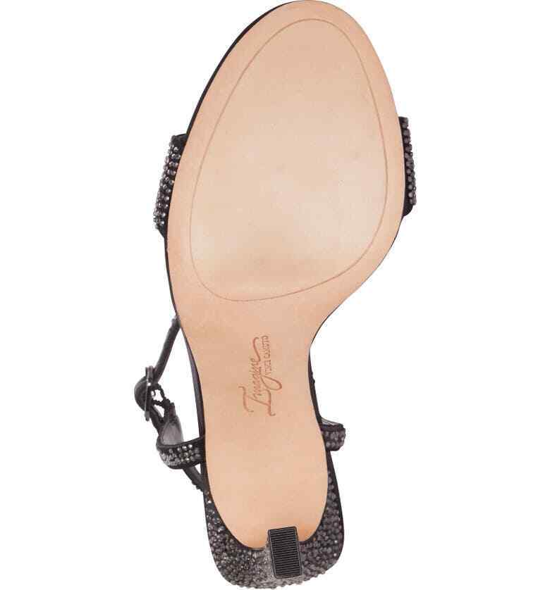Imagine Vince Camuto Womens 8.5 Black Reshi 3 Embellished Ankle Strap Sandal