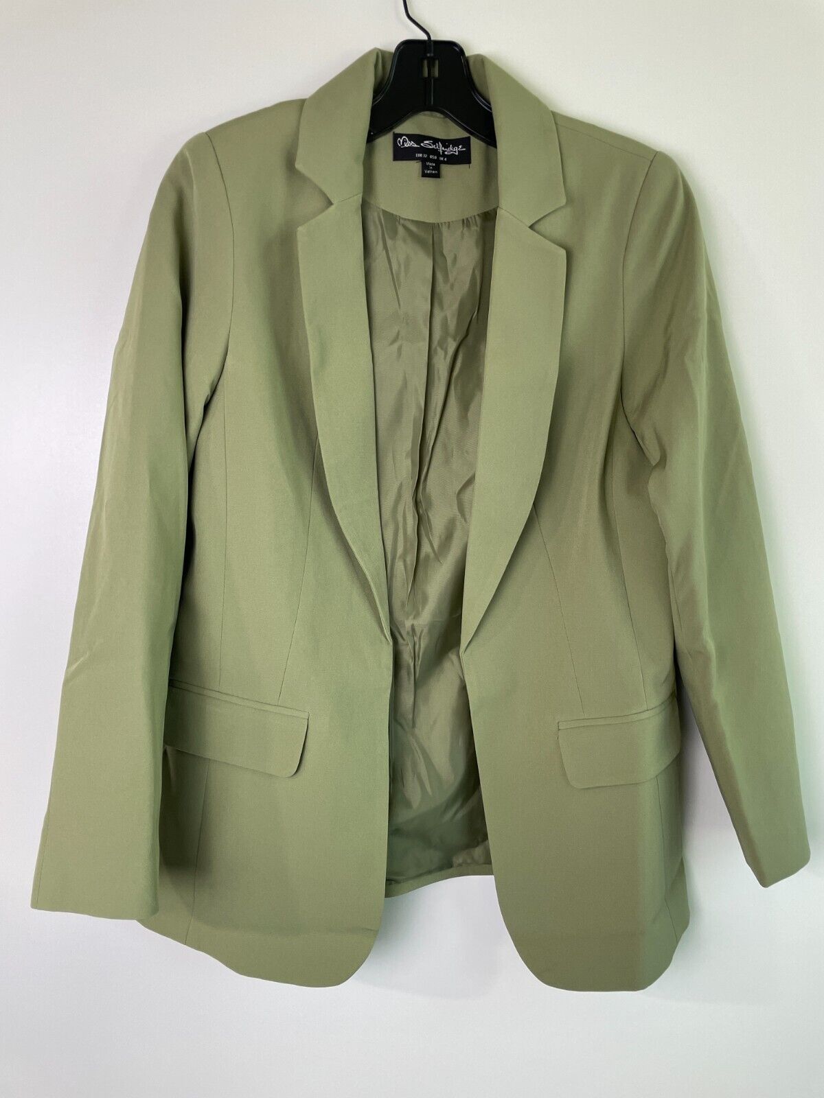 Miss Selfridge Womens 0 Essential Chuck On Blazer Jacket Green Olive 126965261