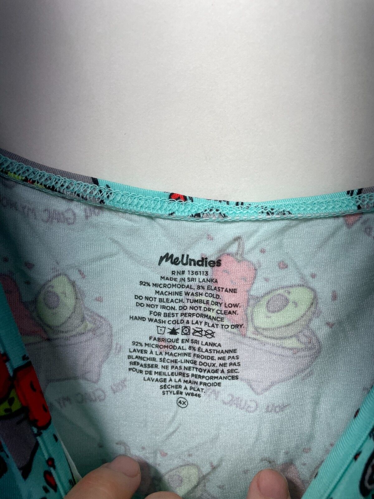 MeUndies Womens 4XL Guac My World Romper Green Faux Wrap Elastic Waistband W846