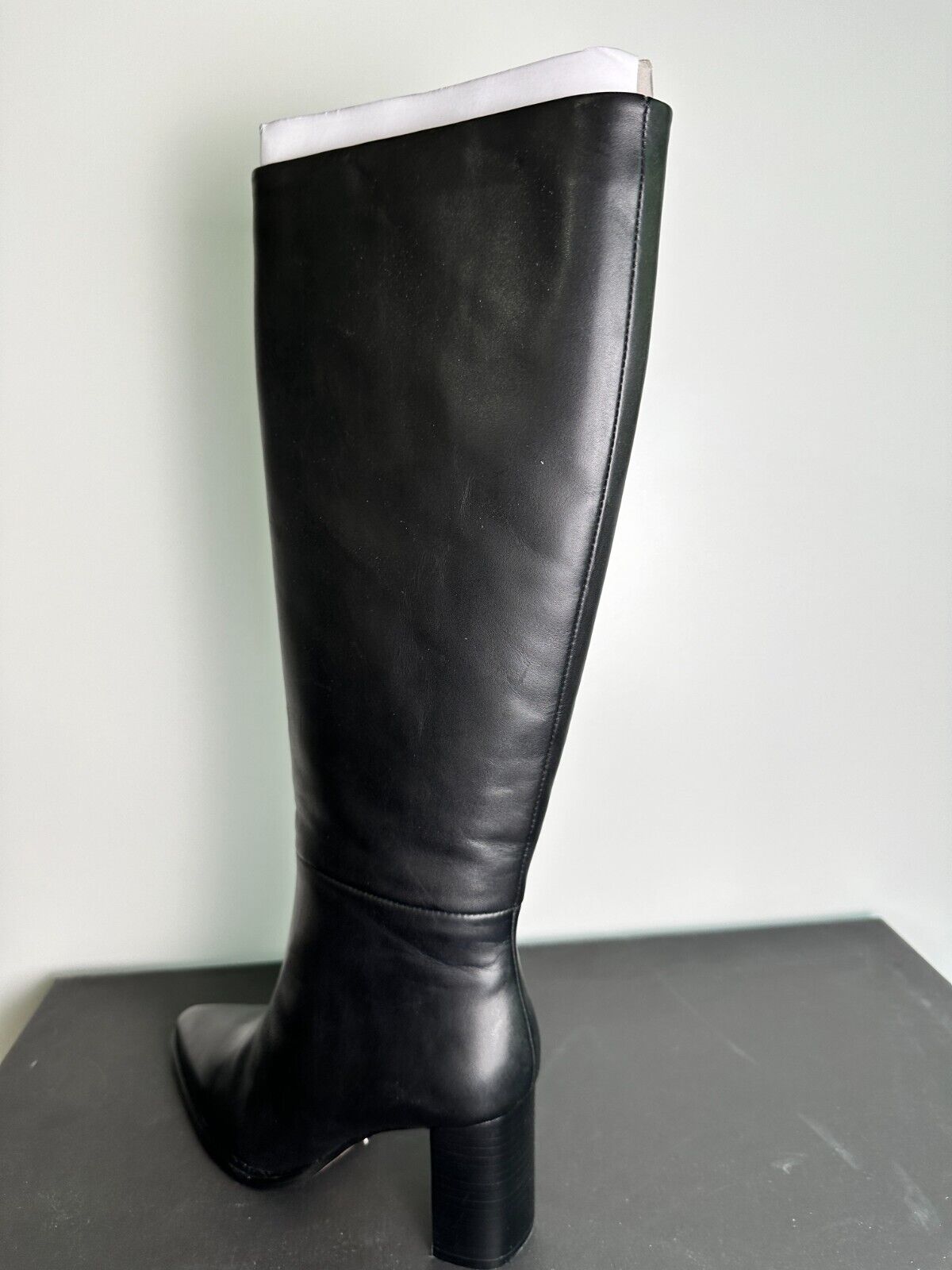 Tony Bianco Women's 5.5 Peppe Black Como Leather Calf Boots Pointed Toe